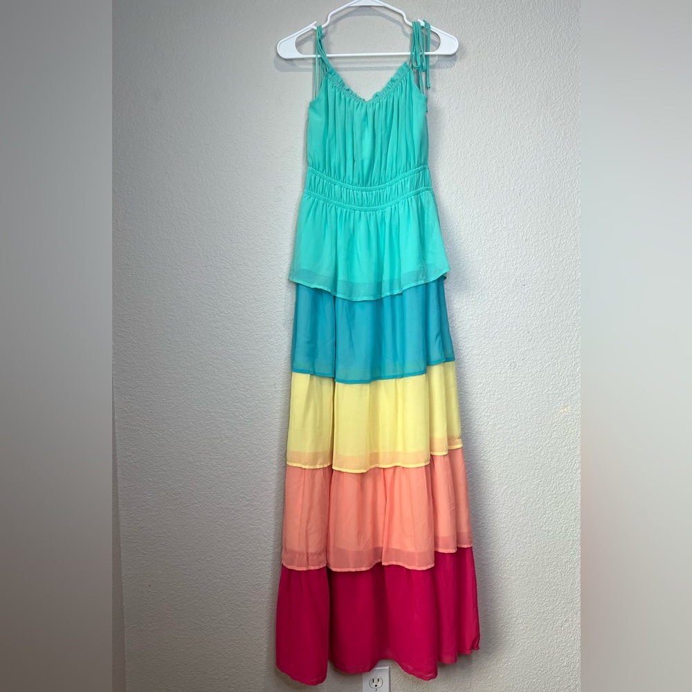 A. Calin by Flying Tomato Tiered Colorful Maxi, S